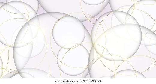 Abstract gold circles lines overlapping on white background. You can use for ad, poster, template, business presentation flat design on white background