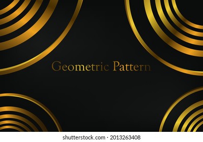 abstract gold circles shapes on background. geometric shapes. vector illustration