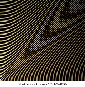 Abstract gold color circle vector background. Modern graphic template. Circles going to the center. Monochrome graphic.
