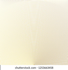Abstract gold color circle vector background. Modern graphic template. Circles going to the center. Monochrome graphic.