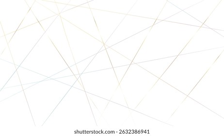 Vector geométrico aleatorio abstracto del patrón de la línea del color oro. Líneas caóticas aleatorias doradas del gradiente.