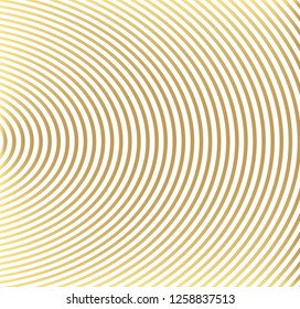 Abstract gold color vector circle halftone  background. Gradient retro line pattern design. Monochrome graphic.