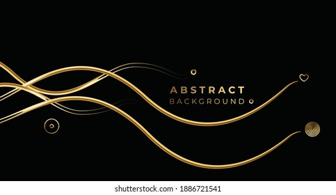 Abstract gold color wave line pattern design and background. Use for modern design, cover, poster, template, brochure, decorated, flyer, banner.