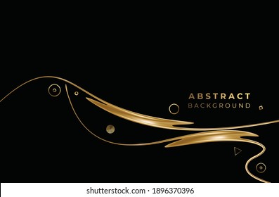 Abstract gold color wave line pattern design and background. Use for modern design, cover, poster, template, brochure, decorated, flyer, banner.