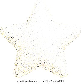 Estrella de semitono degradado punteado de color oro Abstractas, texturas punteadas de color amarillo. El ruido geométrico en forma de estrella, los patrones están hechos de puntos y granos simples. Stipple ilustración de estrella punteada