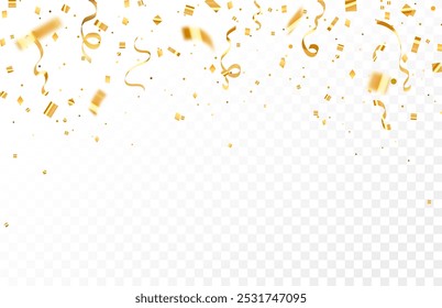 Abstract gold confetti party celebration banner background template, Great for a birthday party or an event celebration invitation or decor. confetti,