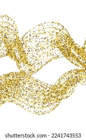 Abstract gold confetti powder scatter pattern. Triangle square circle star granules noise. Holiday decor. Messy scruple particles dot confetti. Party decoration gleaming spatter