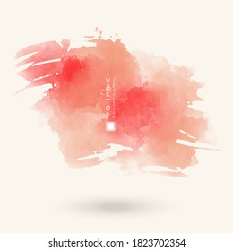 Abstract gold coral watercolor element for web design. Vector illustration.