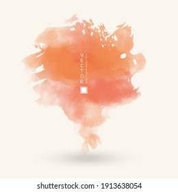 Abstract gold coral watercolor element for web design. Vector illustration.