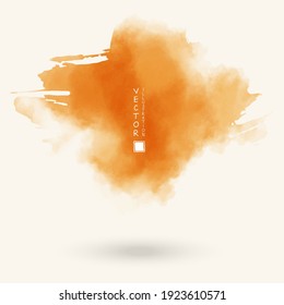Abstract gold coral watercolor element for web design. Vector illustration.
