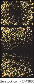 Abstract gold crackers for holidays. Vector illustration art. Graphic element of design. Gold trendy modern elegant backgrounds set for anniversary, birthday celebrate or other festive event.