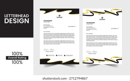 Abstrakte Gold Creative Modern Corporate Briefkopf Vorlage