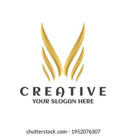 Resumen del concepto del logotipo de la corona de oro