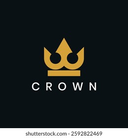 Abstract gold crown logo icon design