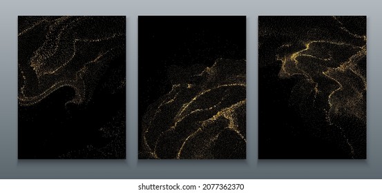 Abstract Gold design element with glitter effect on dark background for Christmas, wedding, greeting card and disqount voucher.