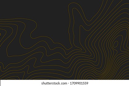 Abstract gold design template on dark gray background. Business concept. Trendy landscape design .Stock vector 3d illustration. 