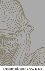 Abstract gold design template on gray background. Business concept. Trendy landscape design .Stock vector 3d illustration. 