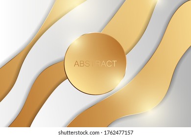 Abstract gold diagonal wave luxury background. Vector illustration
