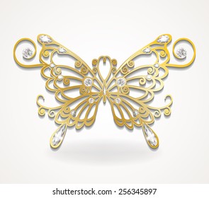 abstract gold and diamond butterfly