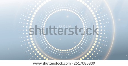 Abstract gold dot circle lighting effect on blue background and lighting effect sparkle. You can use for ad, poster, template, business presentation. Vector illustration
