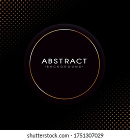 Abstract gold dots background With a beautiful circular text frame.