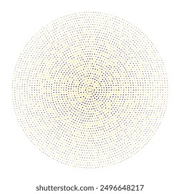 Abstract Gold dotted halftone vector. Golden halftone pattern isolated on transparent background.