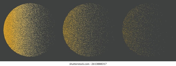 Abstract Gold Dotted Orbs vector on Dark Background