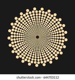 Abstract gold dotted shape - vector design element.