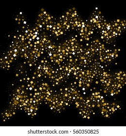  Abstract gold dust glitter background. Golden explosion of confetti.