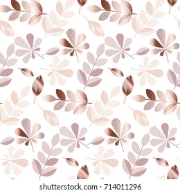 abstract gold fall leaves pattern vector illustration.  tender elegant celebration style decorative seamless pattern. background design 
