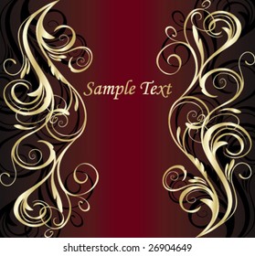 abstract gold floral background