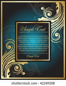 Abstract gold floral background