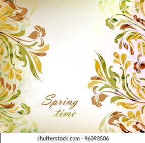 Abstract gold floral background with your text for your card, invitation, wedding, illustration, wallpaper, postcard, greeting (vector version eps 10)