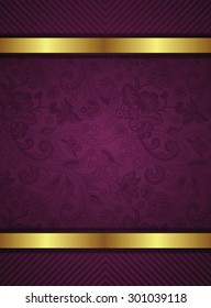 Abstract Gold and Floral Frame Background