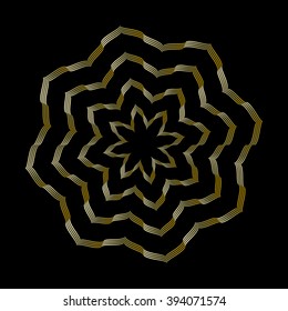 Abstract gold flower. Creative background.
