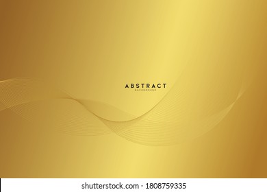 Resumen de tecnología digital de línea de flujo de oro, onda de partículas lisas, tecnología de datos grandes, fondo de concepto de diseño y papel tapiz, eps vectoriales