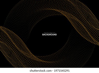 Abstract gold flowing line digital technology, smooth particle wave, big data techno design concept background wallpaper, vector eps
