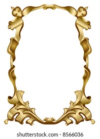 Abstract gold frame baroque style