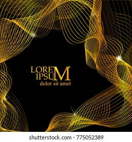 Abstract gold frame from lines