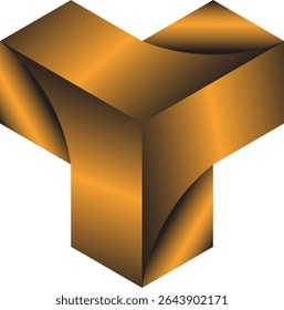 Abstrato de ouro geométrico 3D forma design.