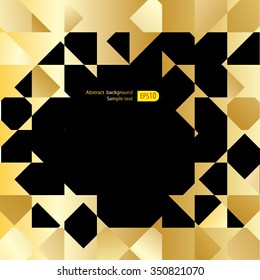 Abstract gold geometric background with place for your text.