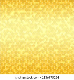 Abstract Gold Geometric Background with Triangles. Vector Bright Yellow Illustration with Gradient.