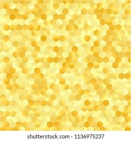 Abstract Gold Geometric Background with Triangles. Vector Bright Yellow Illustration with Gradient.