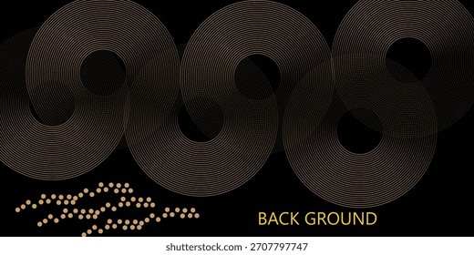 Abstract gold geometric lines on dark background. Modern luxury diagonal rounded lines pattern.Futuristic technology graphic design. vibrant gradient background vector.Digital modern wallpaper design 