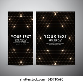 Abstract gold geometric shining pattern. Brochure business design template or roll up. Vector illustration