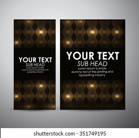 Abstract gold geometric shining pattern. Brochure business design template or roll up. Vector illustration