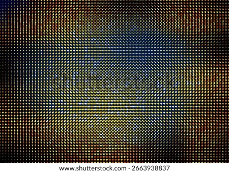 Abstract Gold Geometric Squares on Dark Background, gold metal background with dots, Gold metallic halftone dots pattern on a black grid background