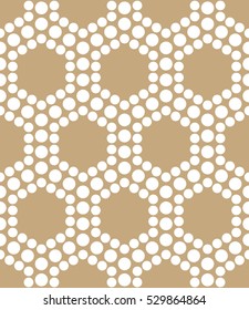 Abstract gold geometric triangle design hexagon dots pattern