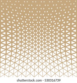 Abstract gold geometric triangle design halftone pattern