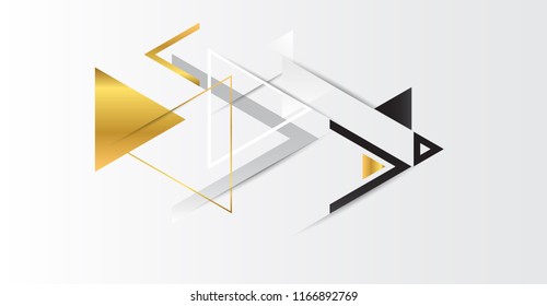 Abstract gold geometric vector background with triangles.